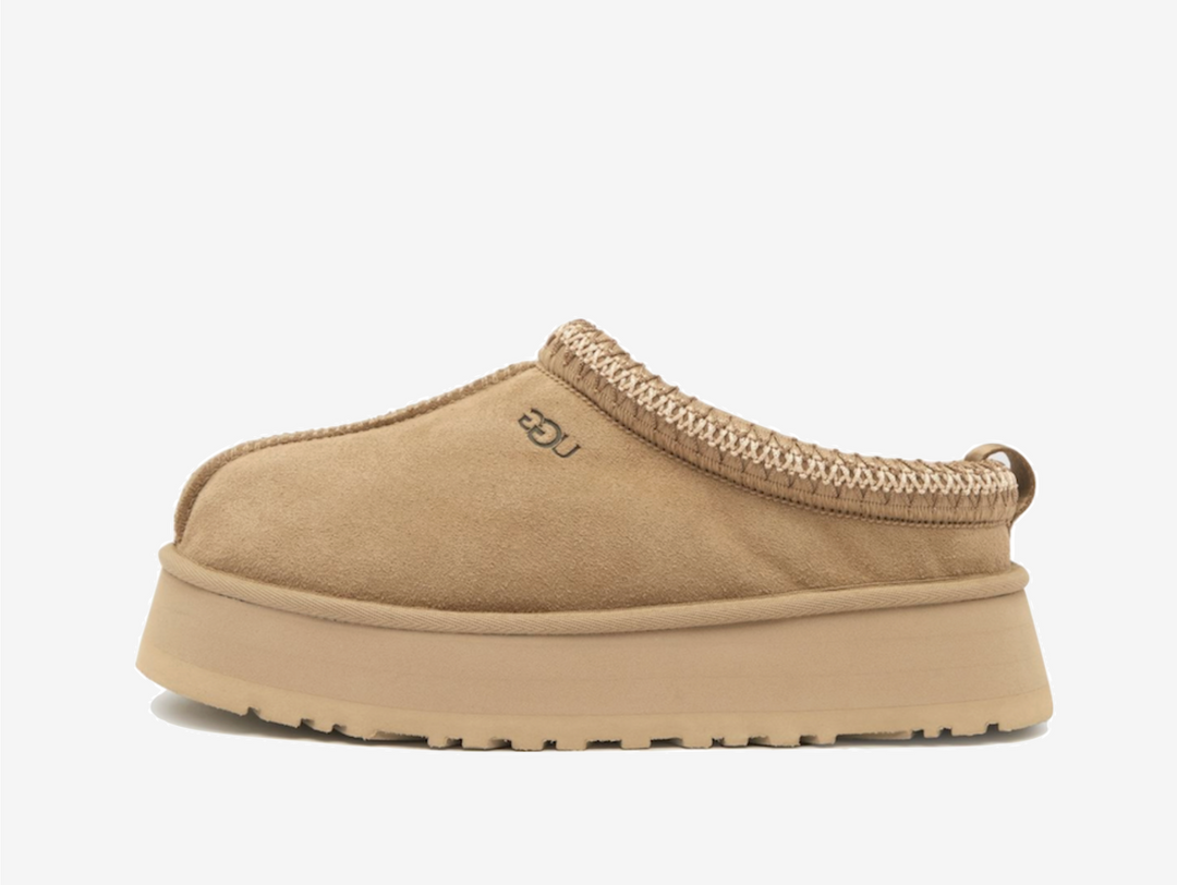 Classic UGG Slippers with a beige colourway.