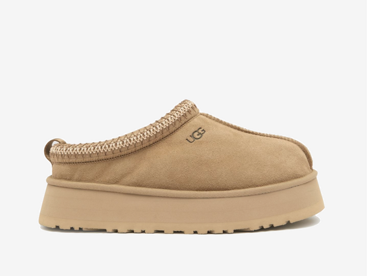Classic UGG Slippers with a beige colourway.