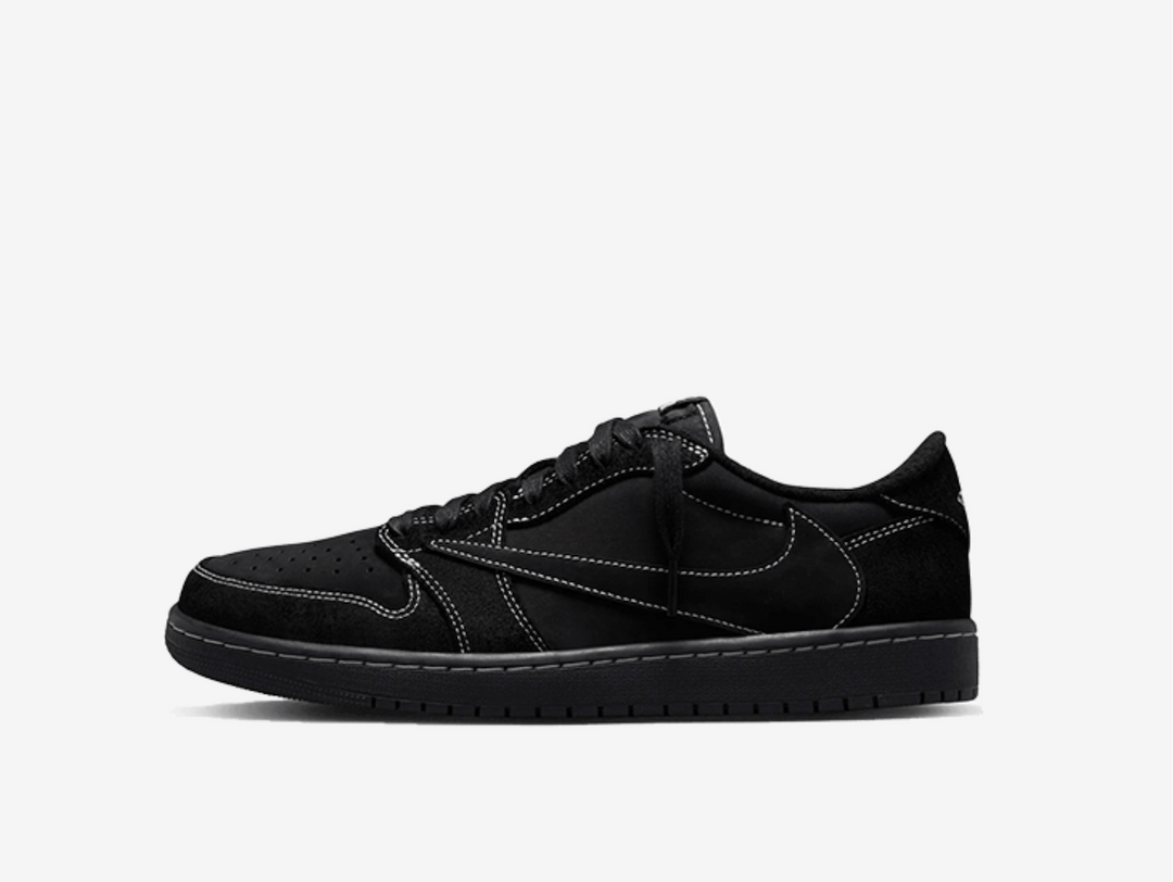 Timeless Air Jordan 1 Low sneakers in a classic all black colour scheme.