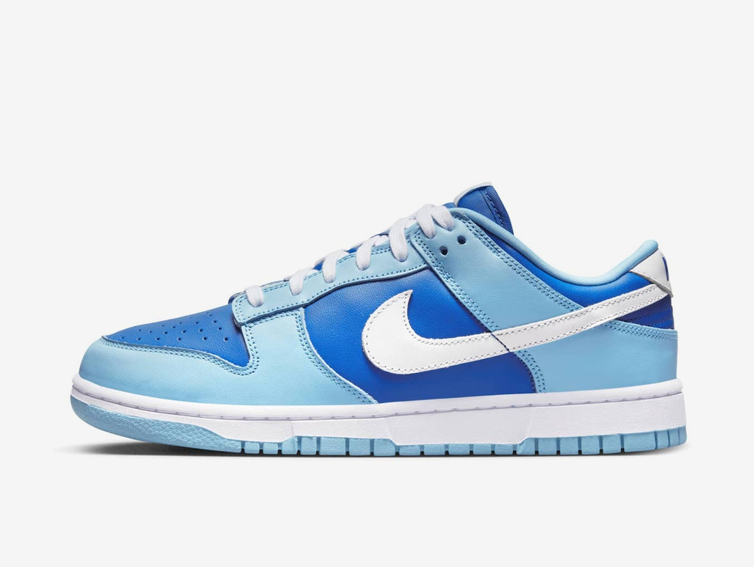 Timeless Nike Dunk sneakers in a classic blue and white colour scheme.