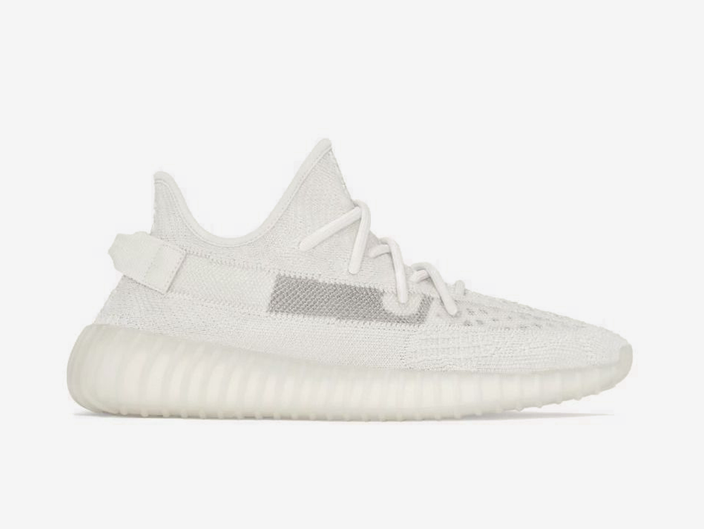 Timeless Yeezy sneakers in a classic all white colour scheme.