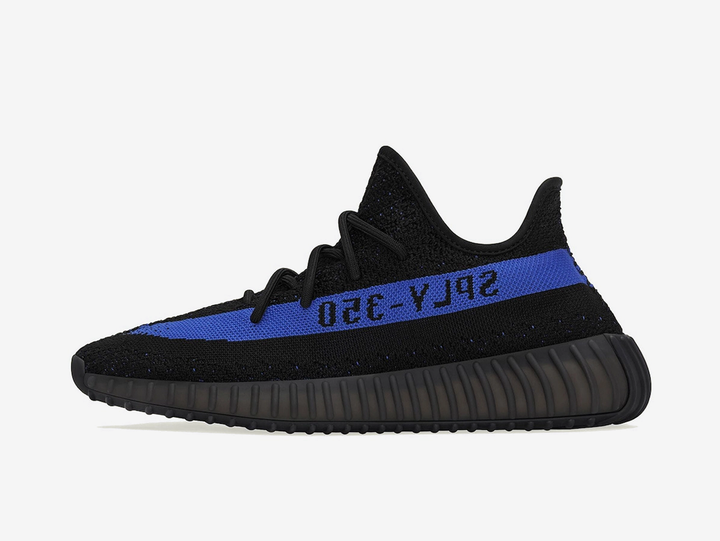 Timeless Yeezy sneakers in a classic blue and black colour scheme.