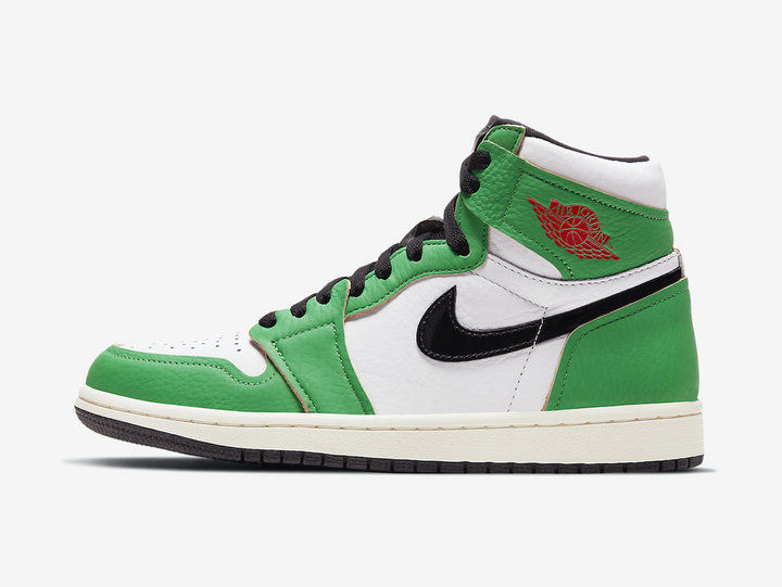 Timeless Air Jordan 1 High sneakers in a classic green and white colour scheme.