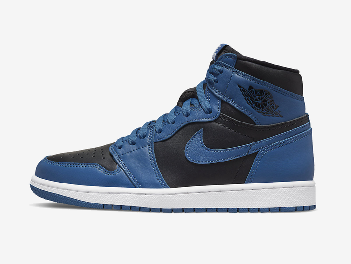 Timeless Air Jordan 1 High sneakers in a classic blue and black colour scheme.