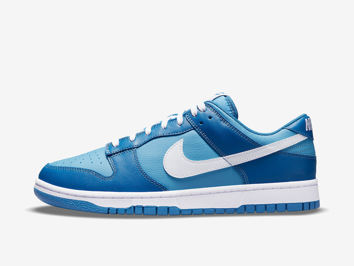 Timeless Nike Dunk sneakers in a classic blue colour scheme.