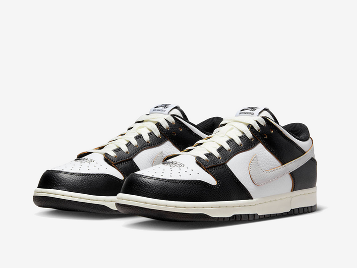 Classic Nike Dunk shoes with a white and black colourway.