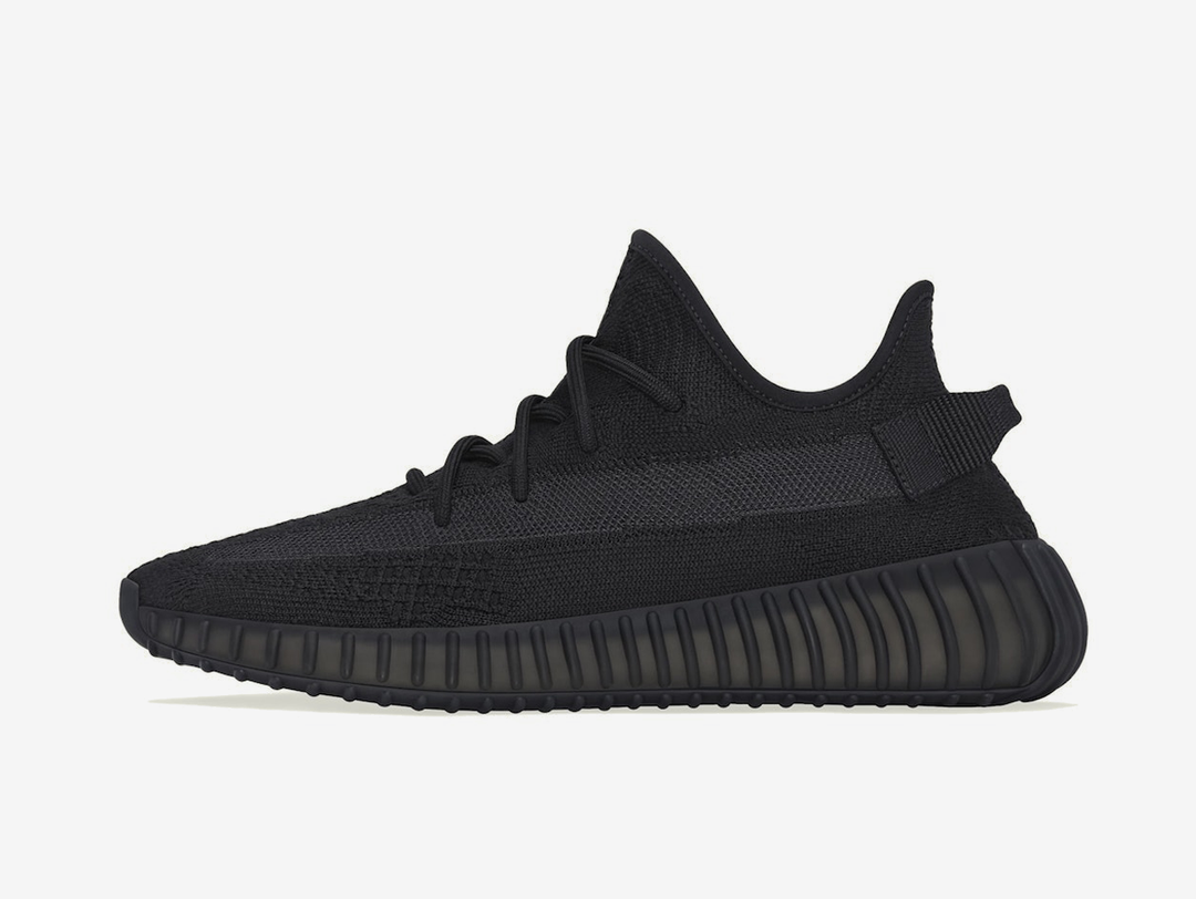 Timeless Yeezy sneakers in a classic all black colour scheme.