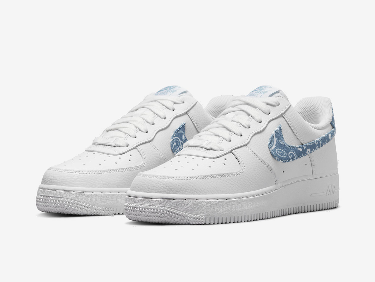 white nike air force 1 blue tick