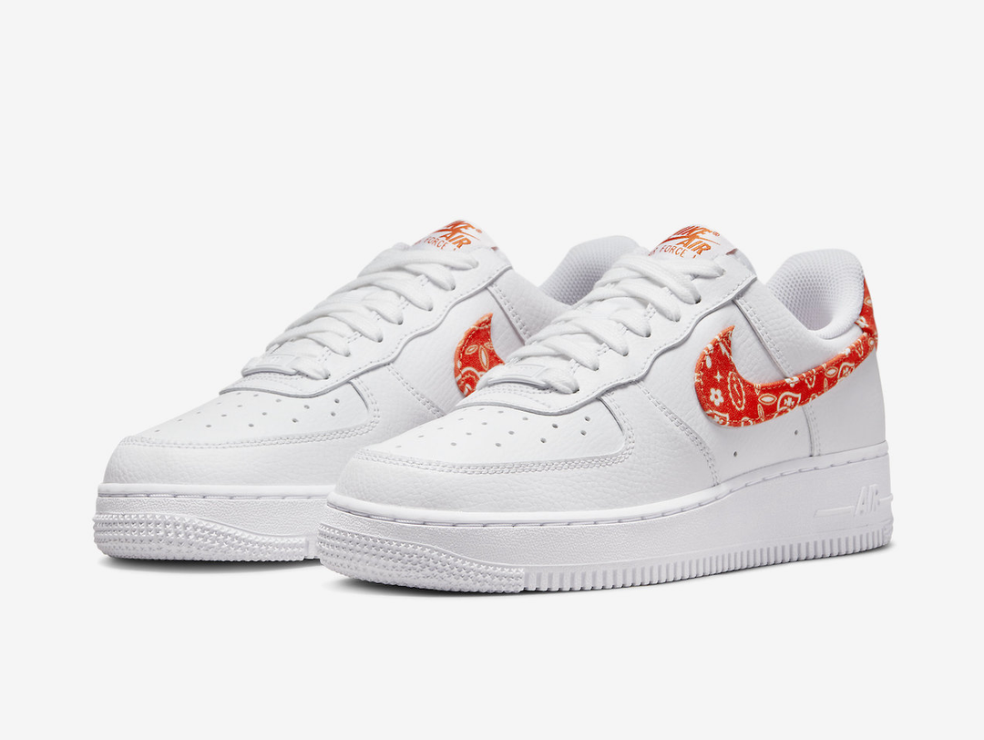 Nike Air Force 1 Low White Orange Paisley W Hyped Economy