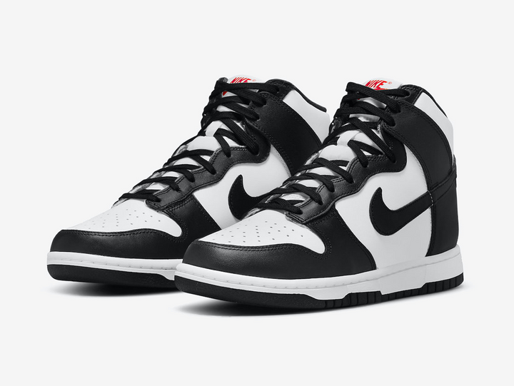 Classic Nike Dunk shoes with a white and black colourway.