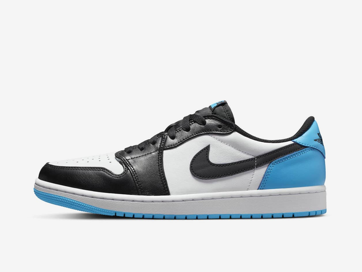Timeless Air Jordan 1 Low sneakers in a classic blue and black colour scheme.
