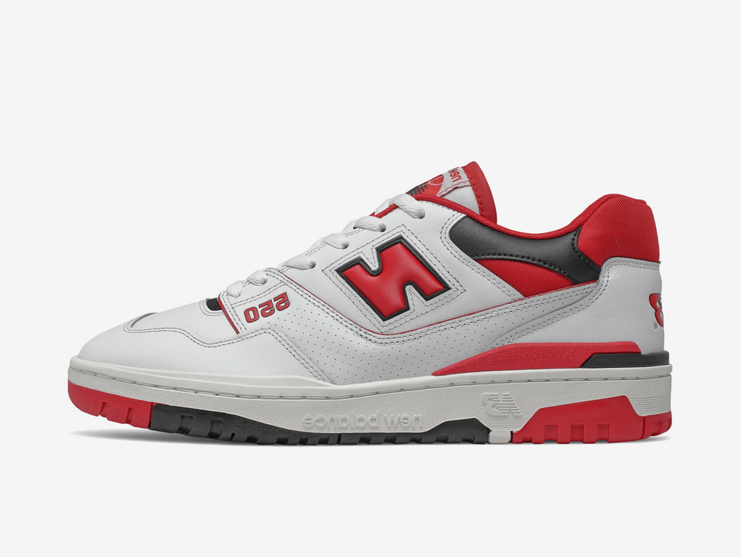 New balance white red deals